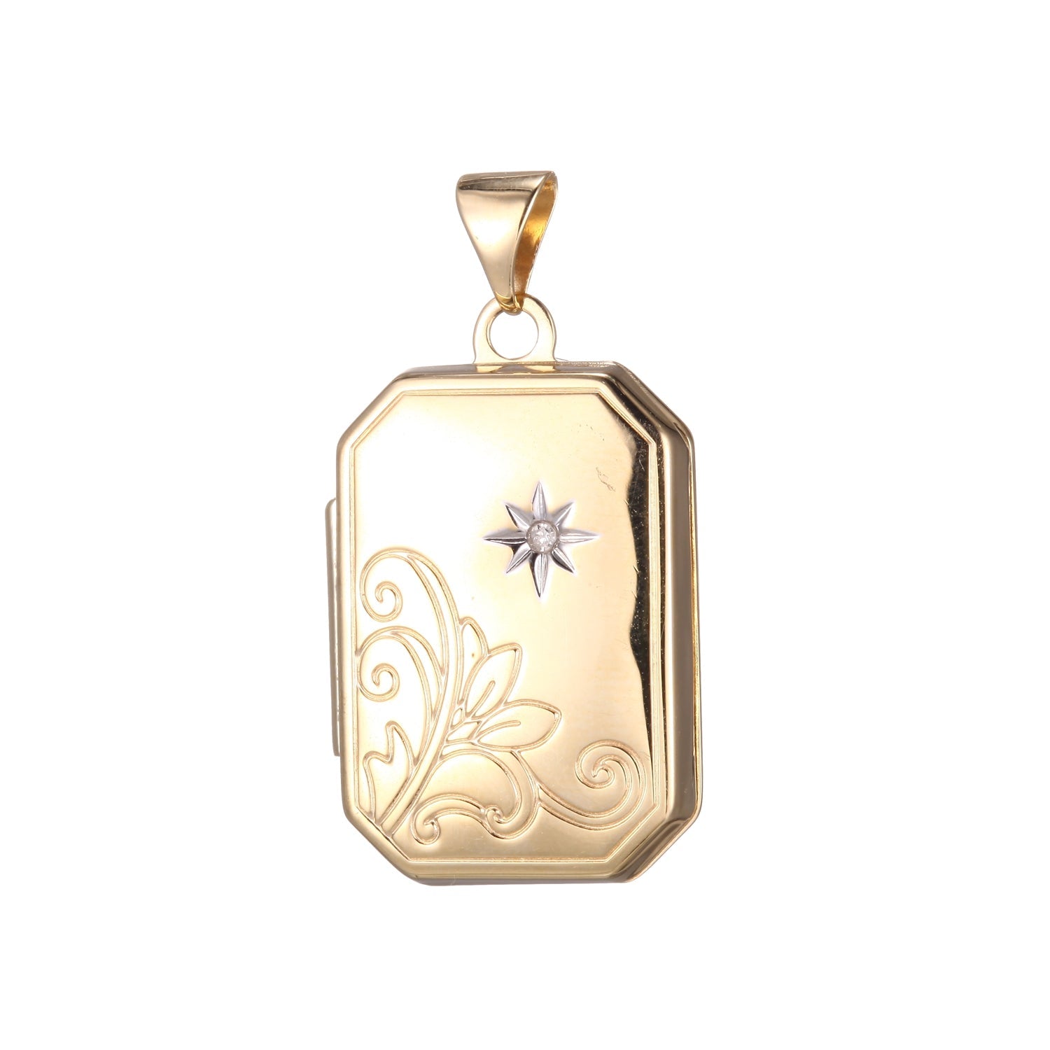 9ct Yellow Gold Locket Diamond Pendant