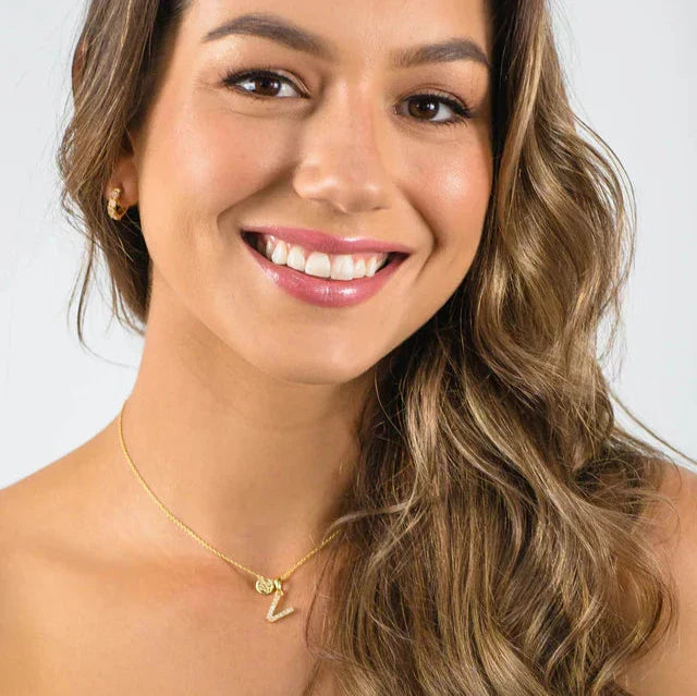 Georgini Luxury Letters V Initial Pendant Gold