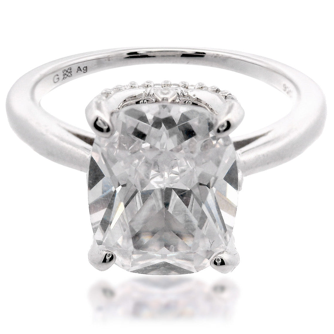 Georgini Sydney Soiree Elaine Cushion Cut Ring Silver