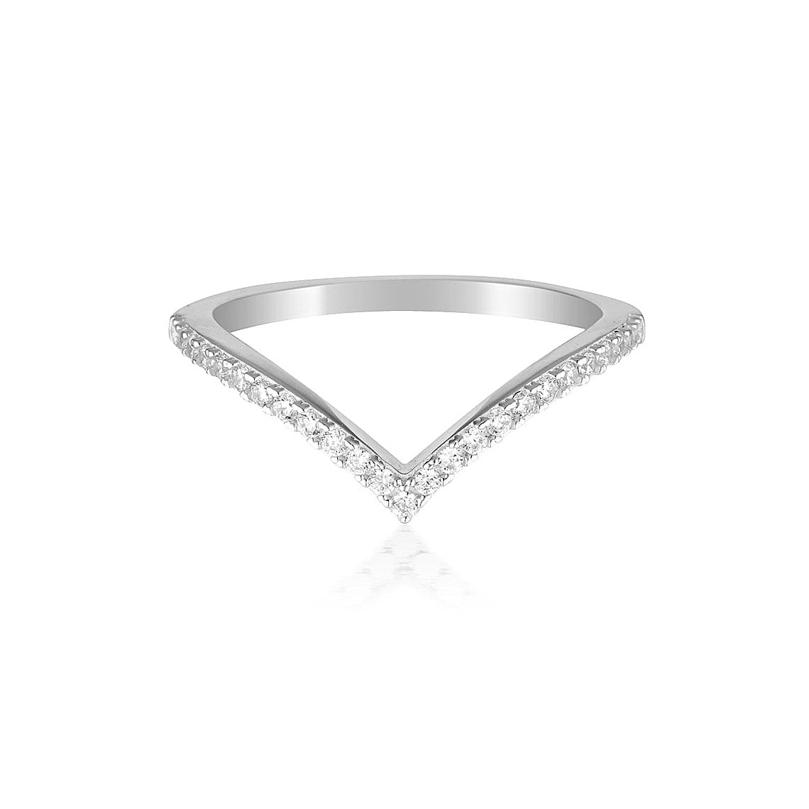 Rock Star V Silver Ring