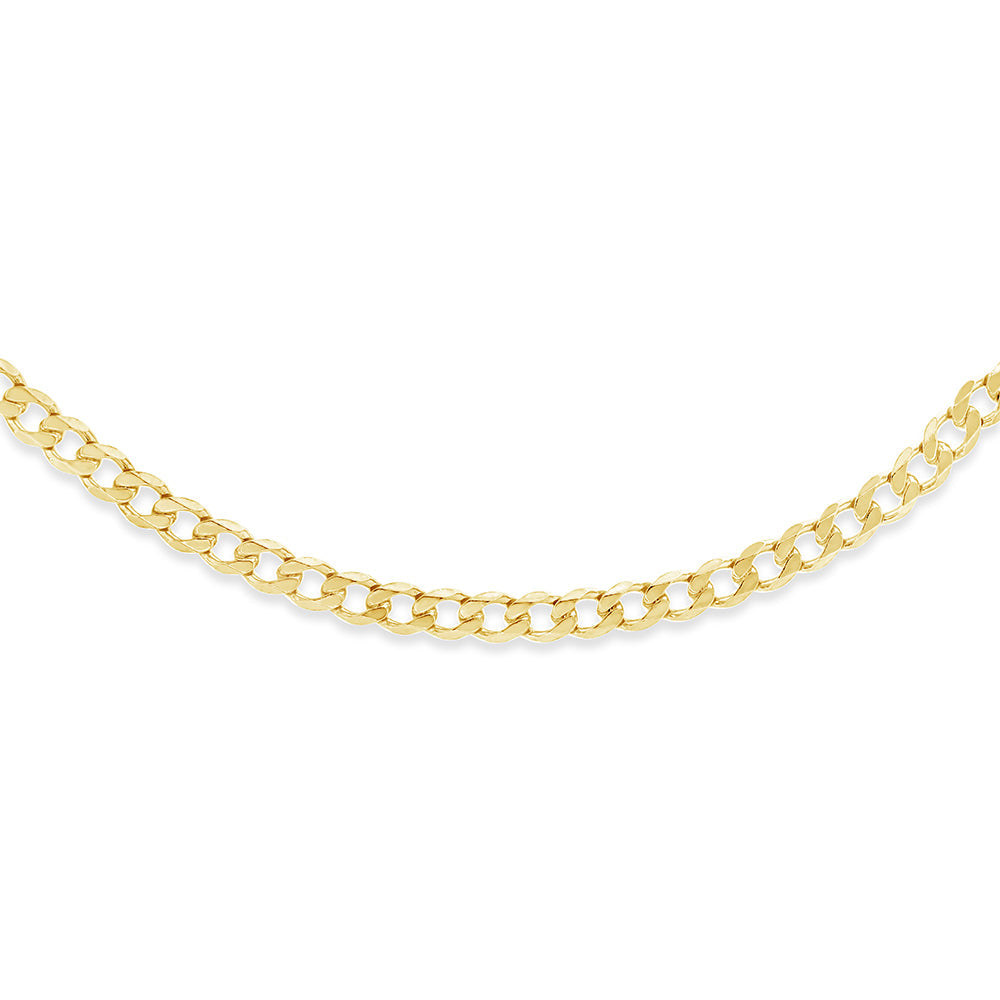 Solid Mens Curb Chain in 9ct Gold