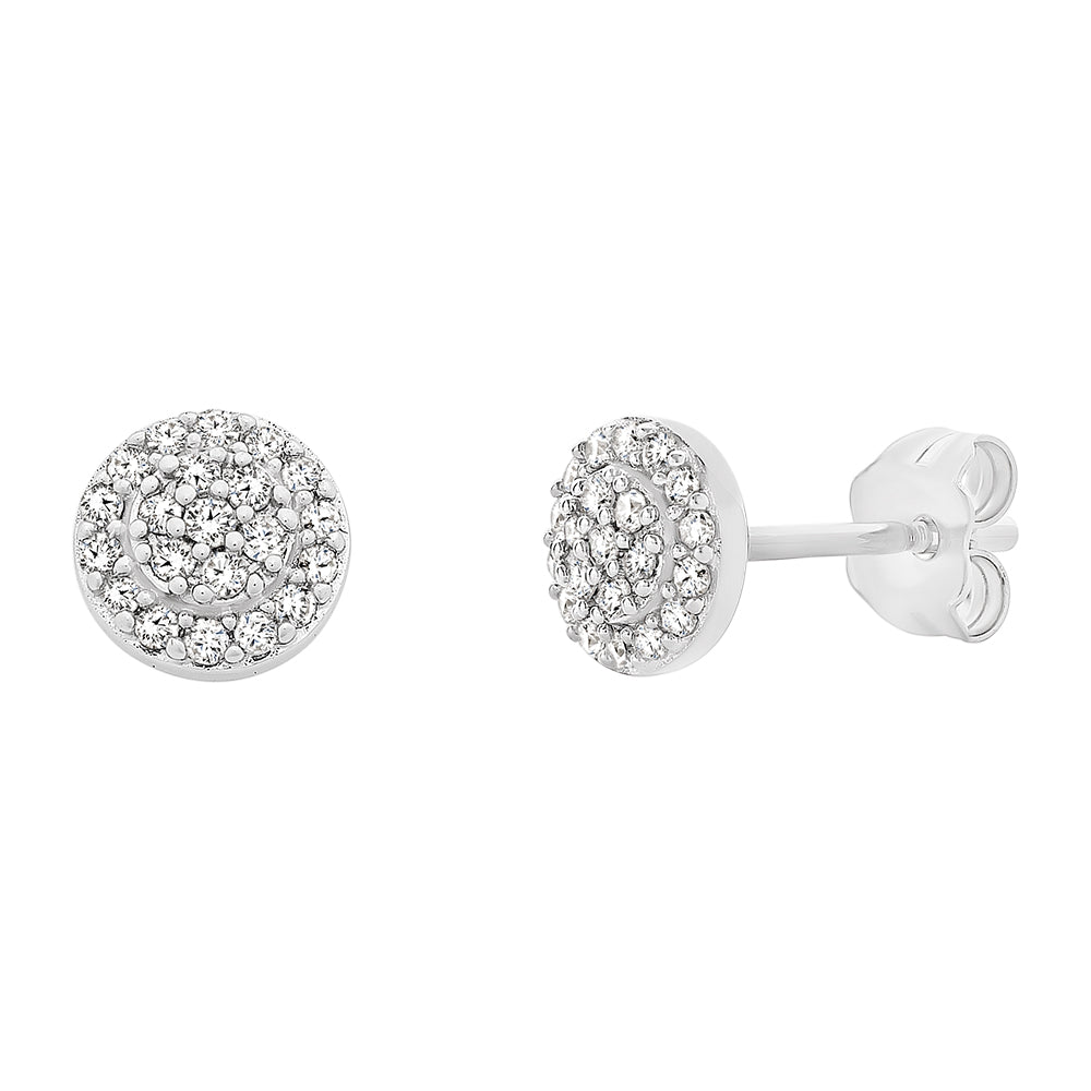 9ct White Gold 0.15ct TDW Diamond set Stud Earrings