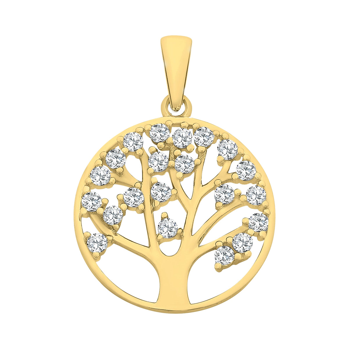 Gold-Plated Sterling Silver Cubic Zirconia Pendant