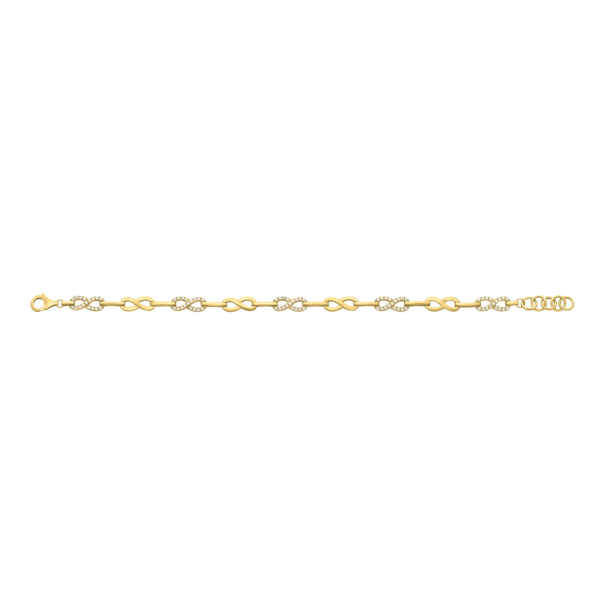 Gold-Plated Sterling Silver Cubic Zirconia Infinity Bracelet