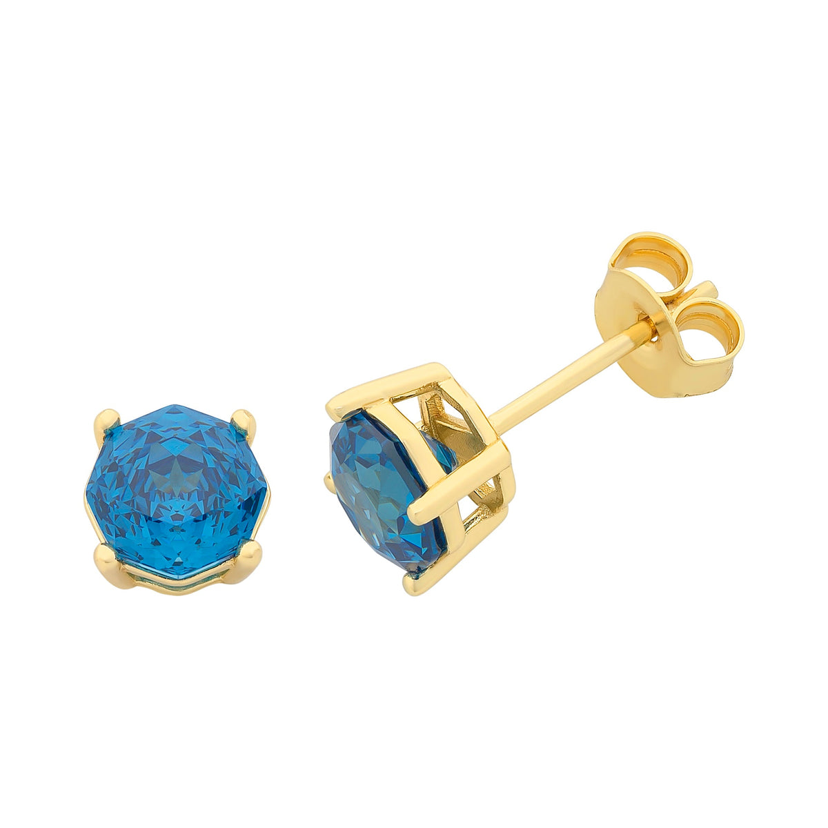Gold-Plated Sterling Silver Cubic Zirconia Stud Earrings