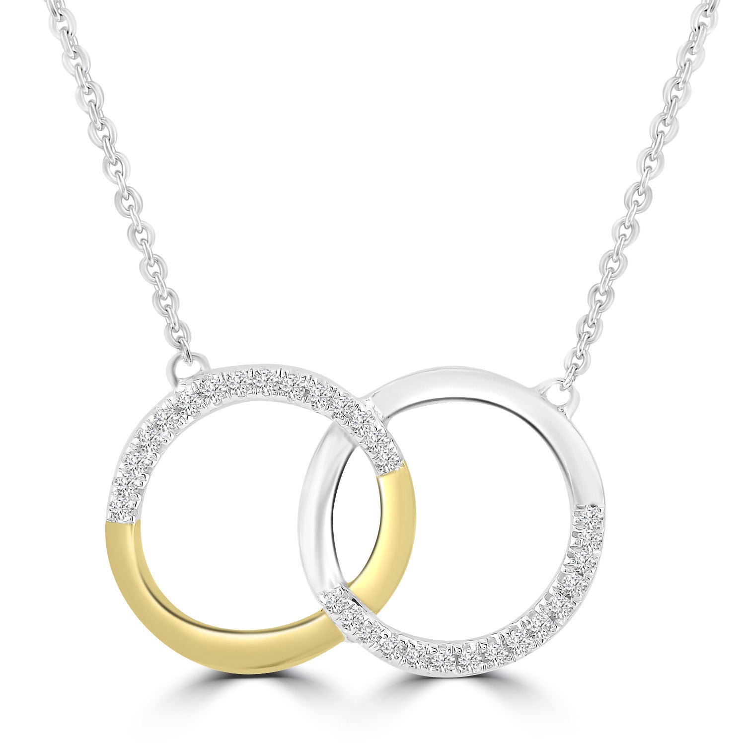 Necklace with 0.10ct Diamonds in 9ct Yellow & White Gold