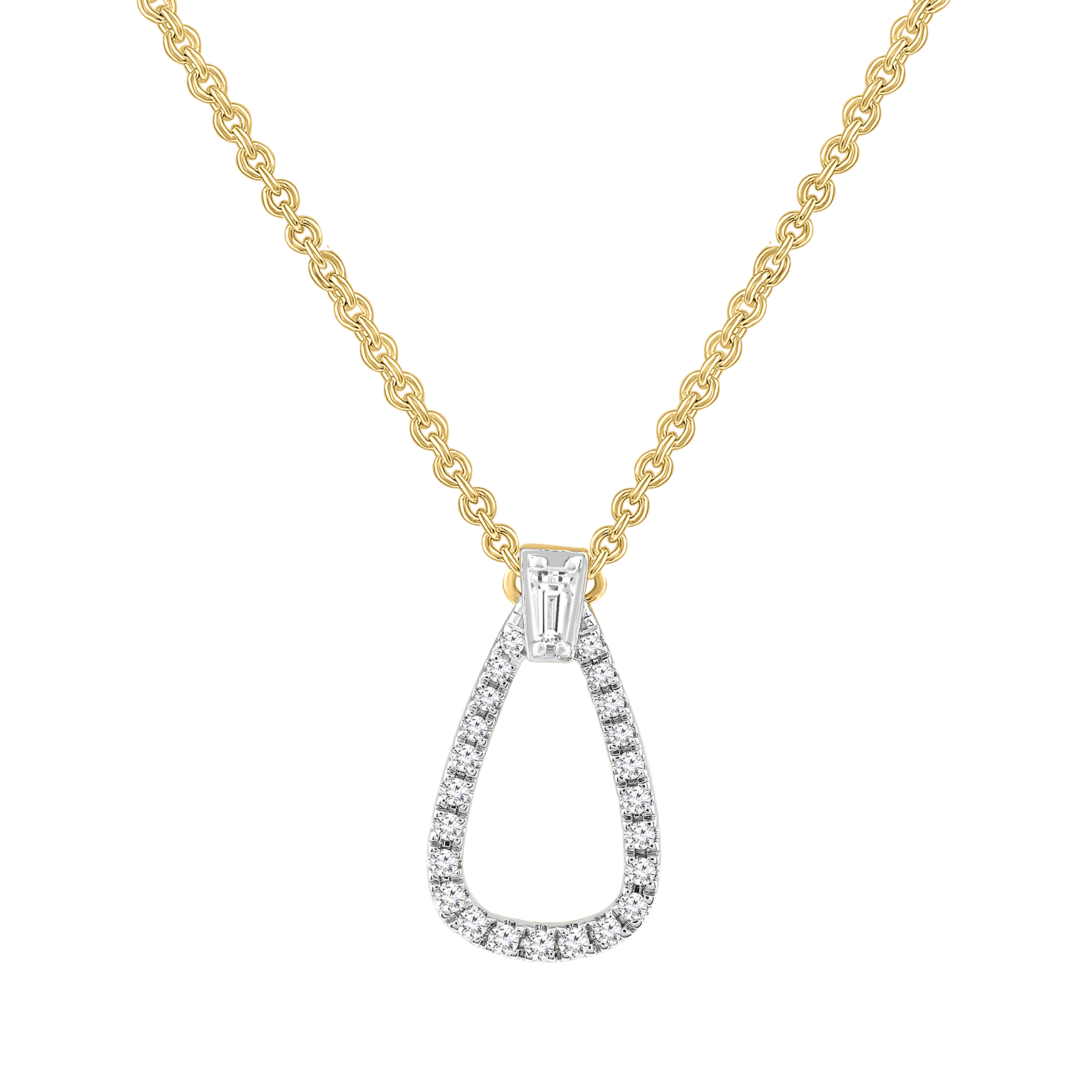 Diamond Necklace with 0.10ct Diamonds in 9ct Yellow Gold