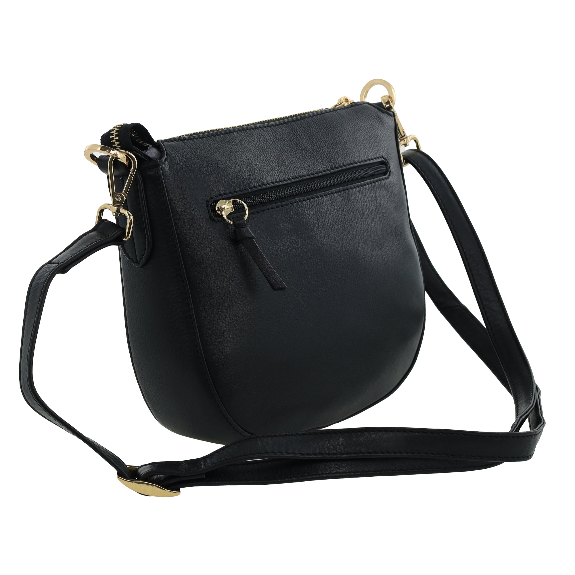 Pierre Cardin Italian Leather Elegant Ladies Crossbody Bag in Black