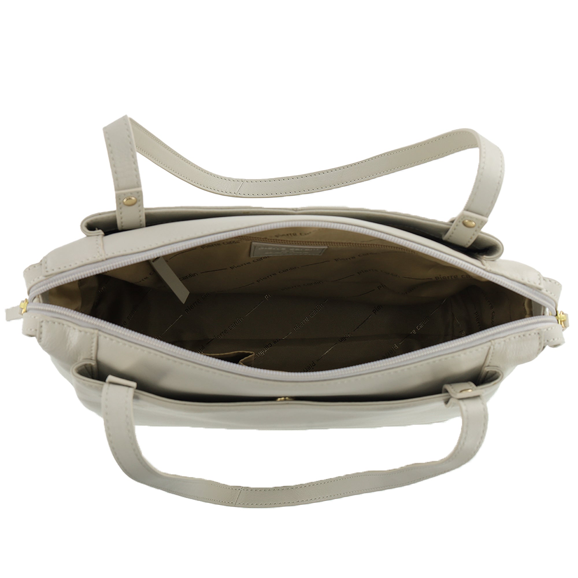 Pierre Cardin Leather Tote Bag in Bone