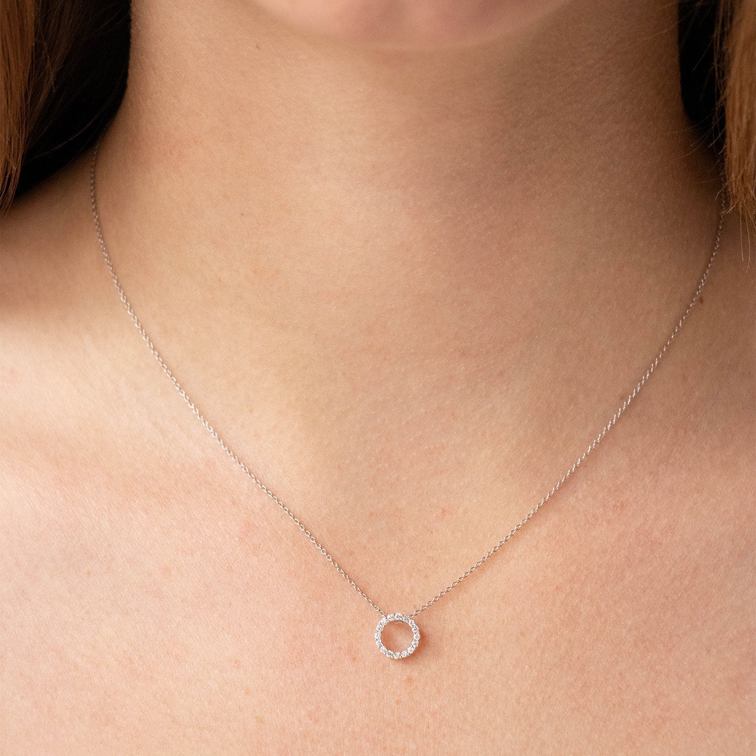 Diamond Pendant with 0.10ct Diamonds in 9ct White Gold - PF-6111-W