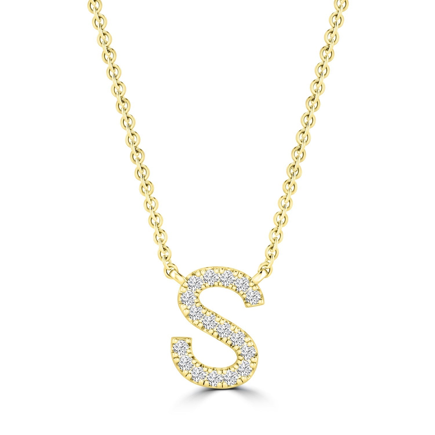 9ct Yellow Gold Diamond Initial 'S' Necklace