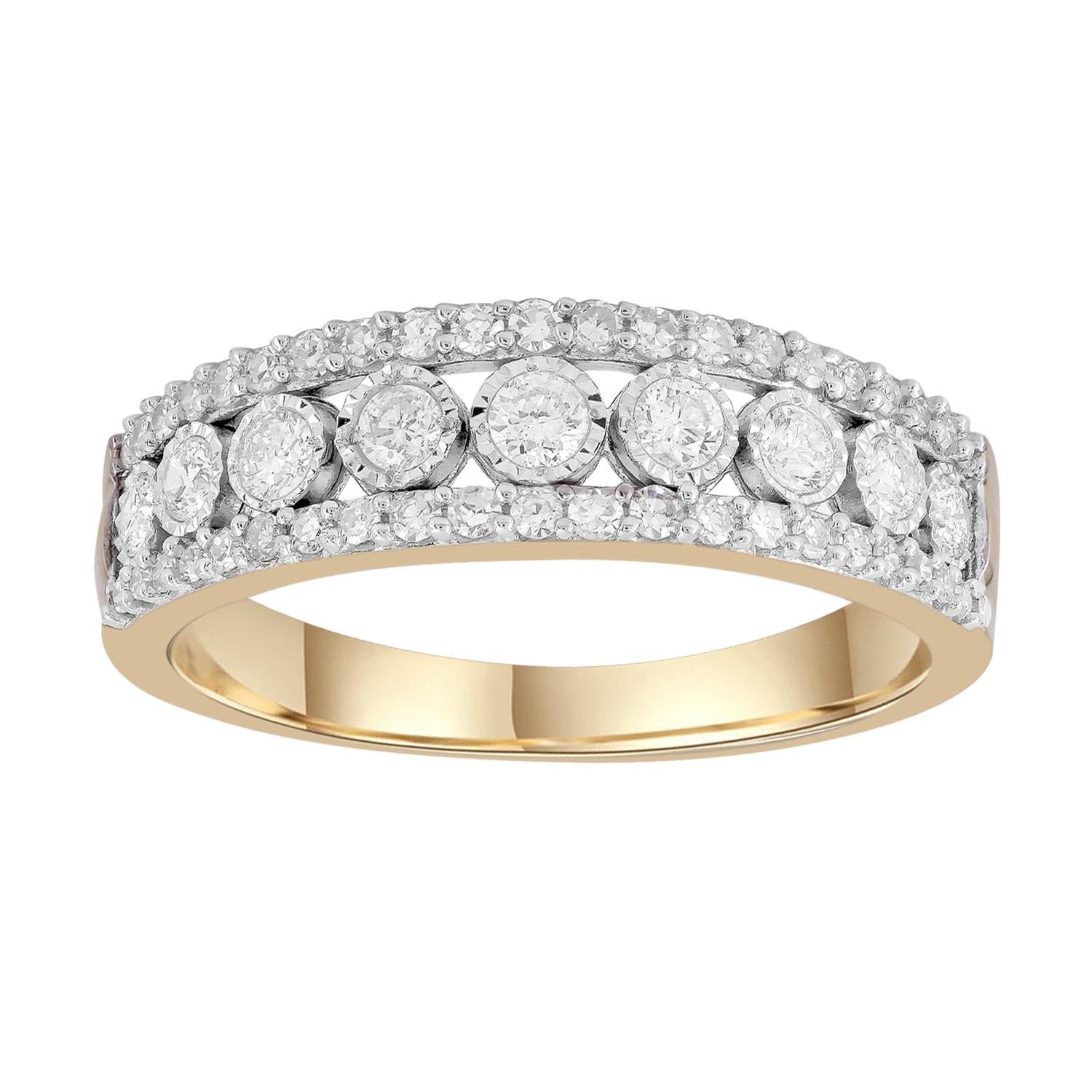 Ring with 0.50ct Diamonds in 9ct Yellow Gold