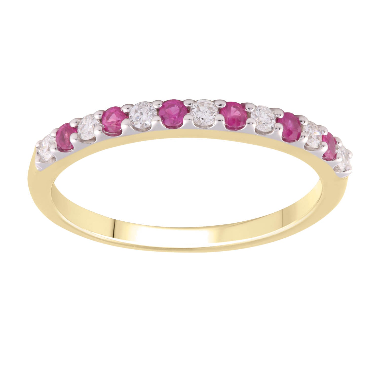 Ruby Ring with 0.15ct Diamond in 9ct Yellow Gold