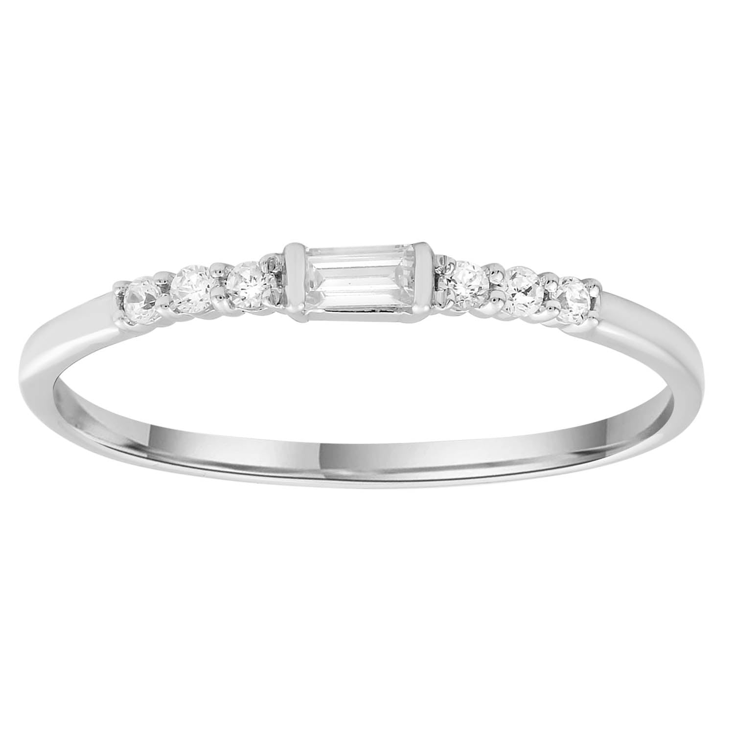 Ring with 0.12ct Diamonds in 9ct White Gold