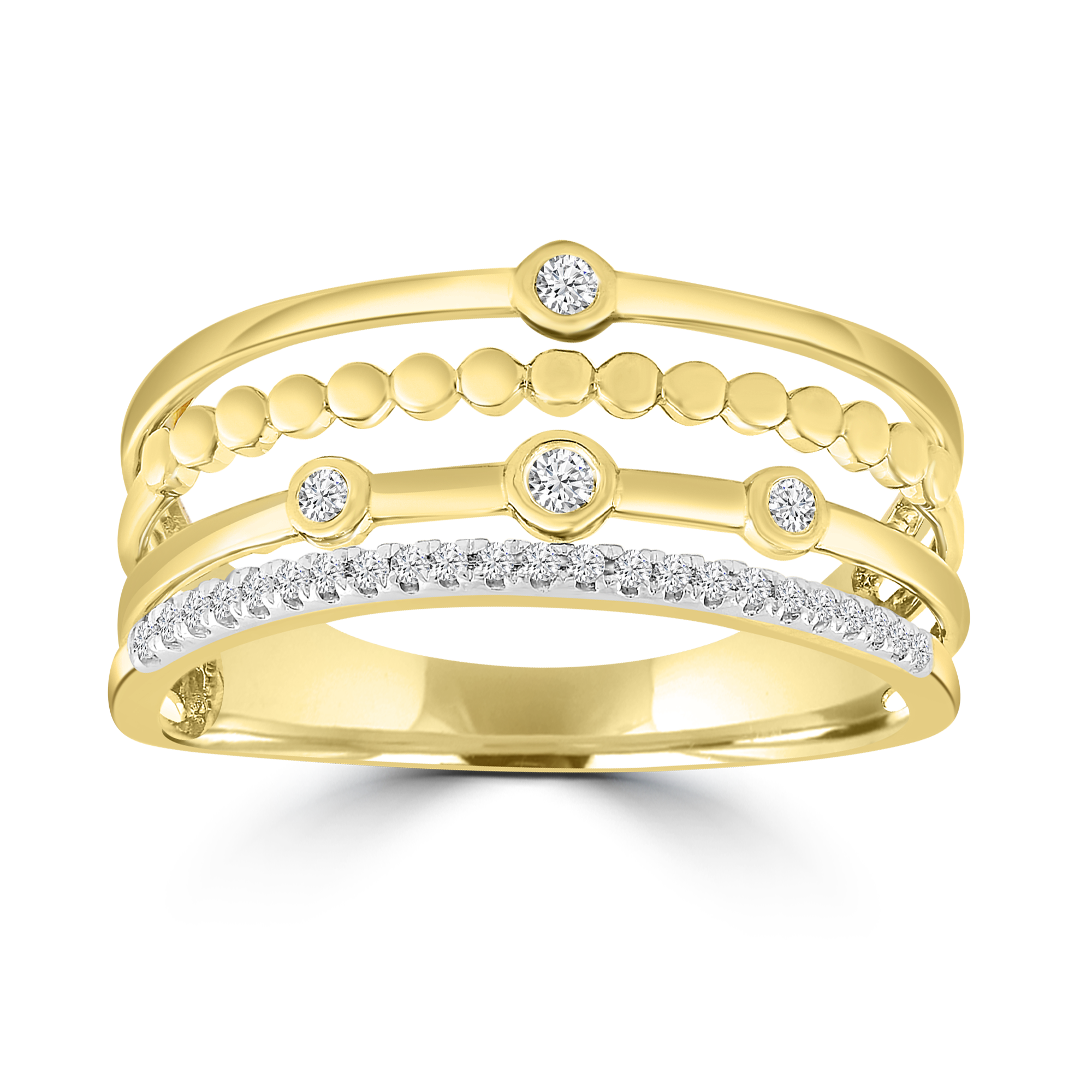 Diamond Ring with 0.10ct Diamonds in 9ct Yellow Gold