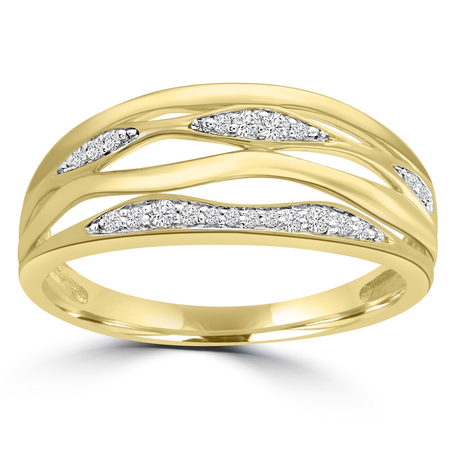 Diamond Ring with 0.12ct Diamonds in 9ct Yellow Gold