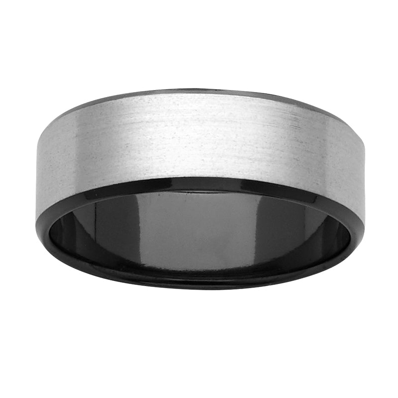 Natural & Blackened Zirconium Sanded Ring
