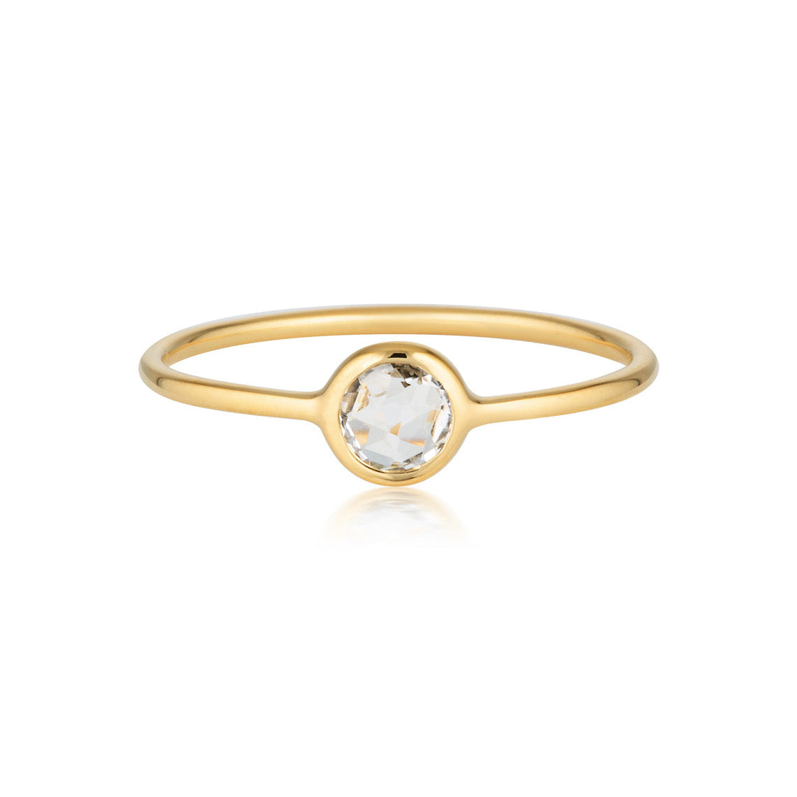 Eos White Topaz Gold Ring