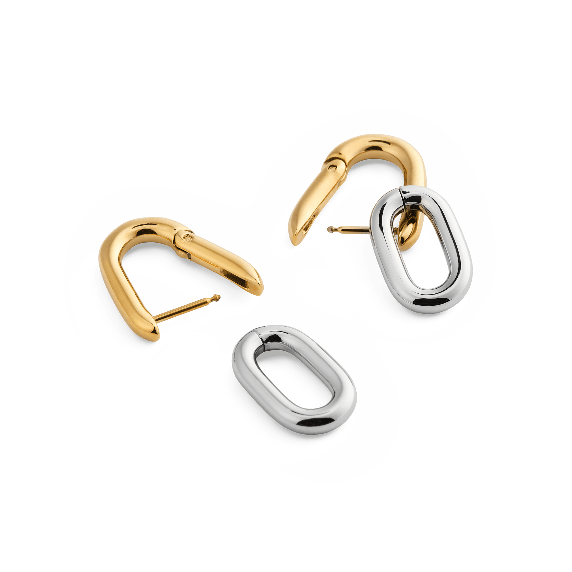 Daniel Wellington Contrast Link Earrings Two Tone Gold