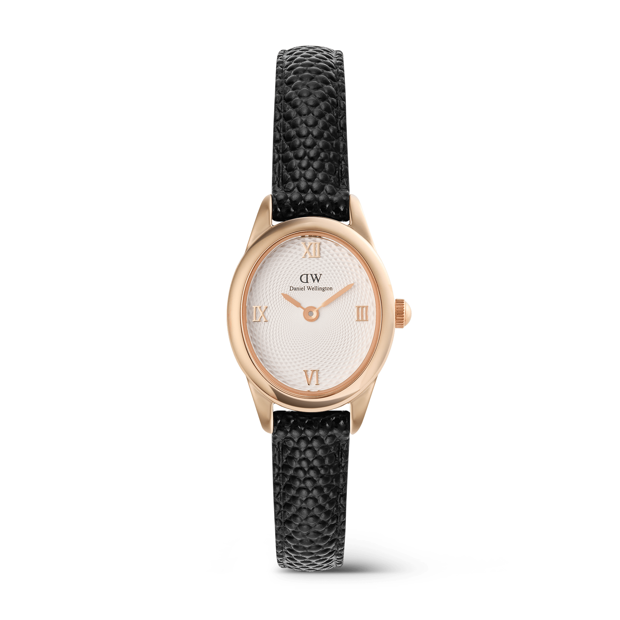 Daniel Wellington Ophelia Mini Black Lizard White Guilloché Rose Gold