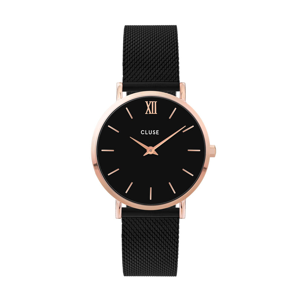 CLUSE Minuit Mesh Rose Gold Black &  Black CW0101203024