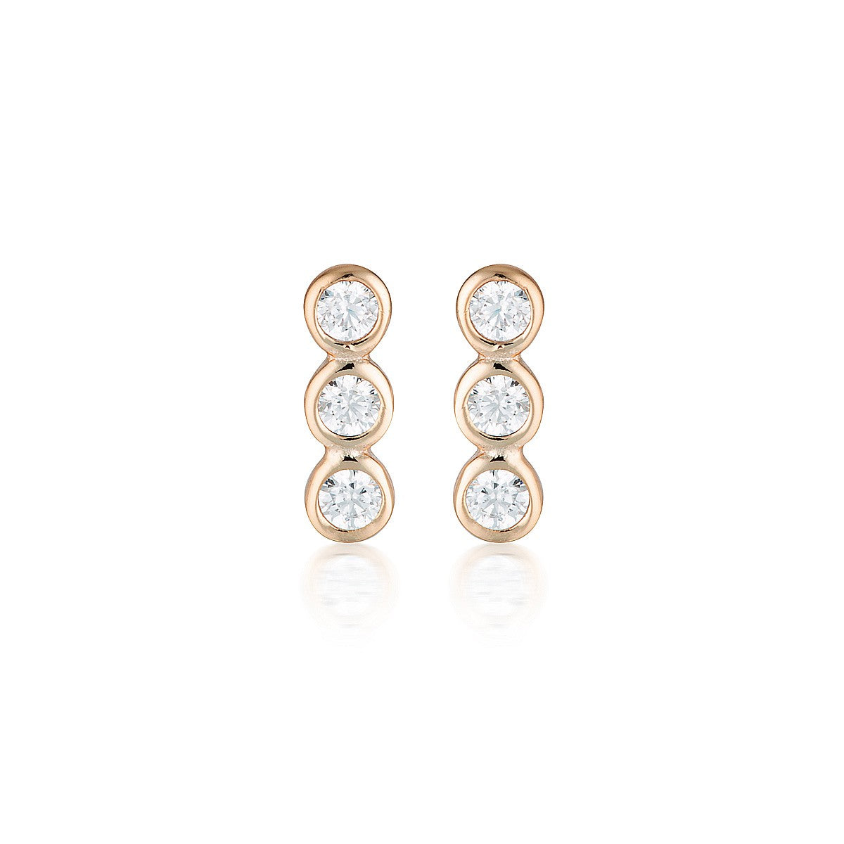Trio Stud Earring Rose Gold