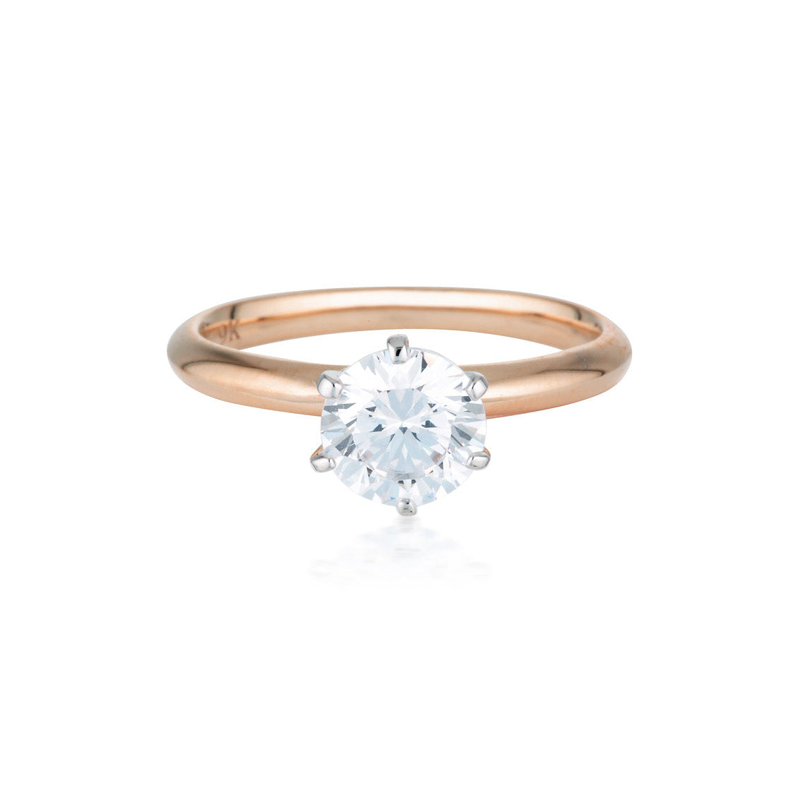 Round Brilliant Cut 1.25ct Solitaire with Knife Edge Band in Rose Gold