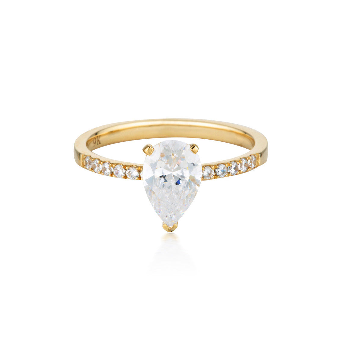 Pear Cut and Round Brilliant 1.5ct Engagement Ring Gold