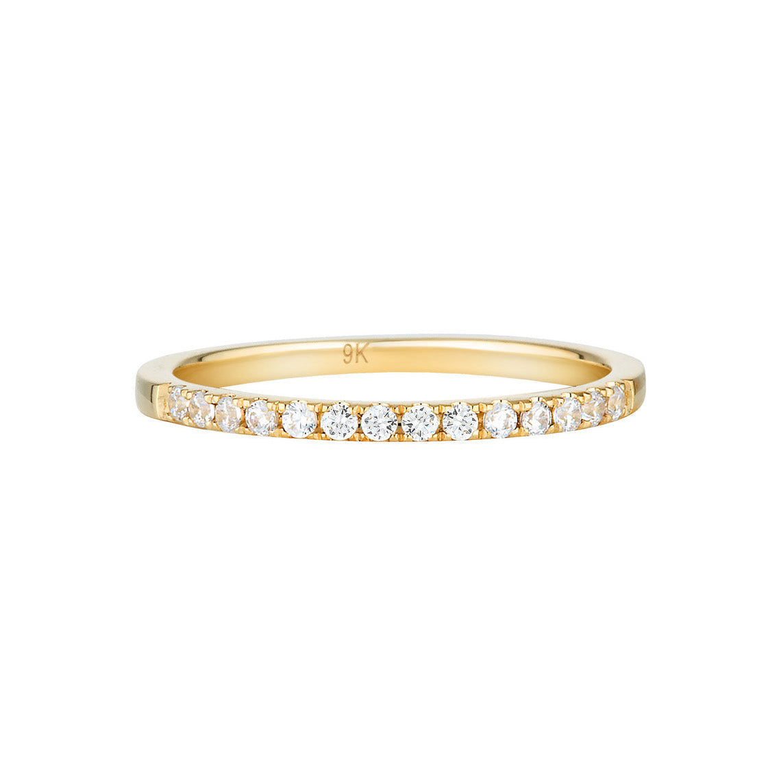 Round Brilliant Cut Wedding Band in Gold