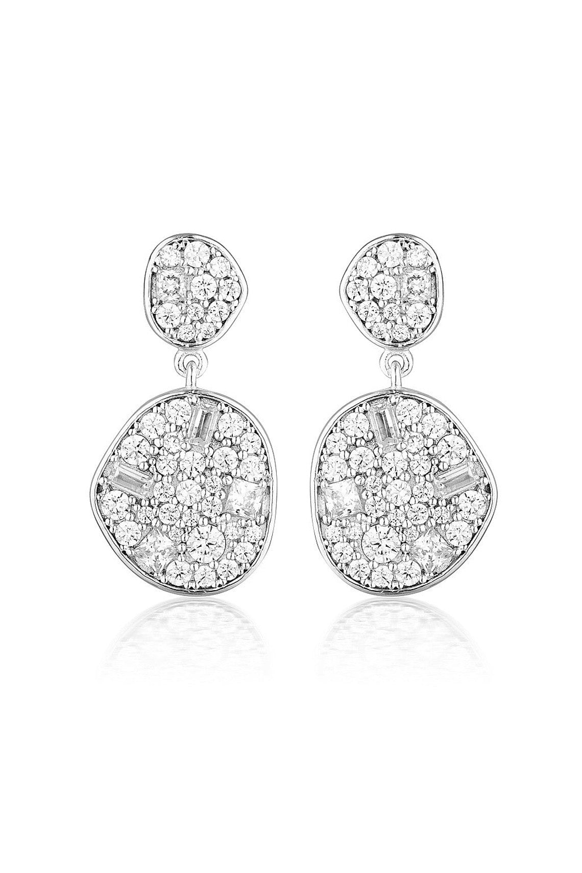 Anna Mosaic Silver Drop Earring