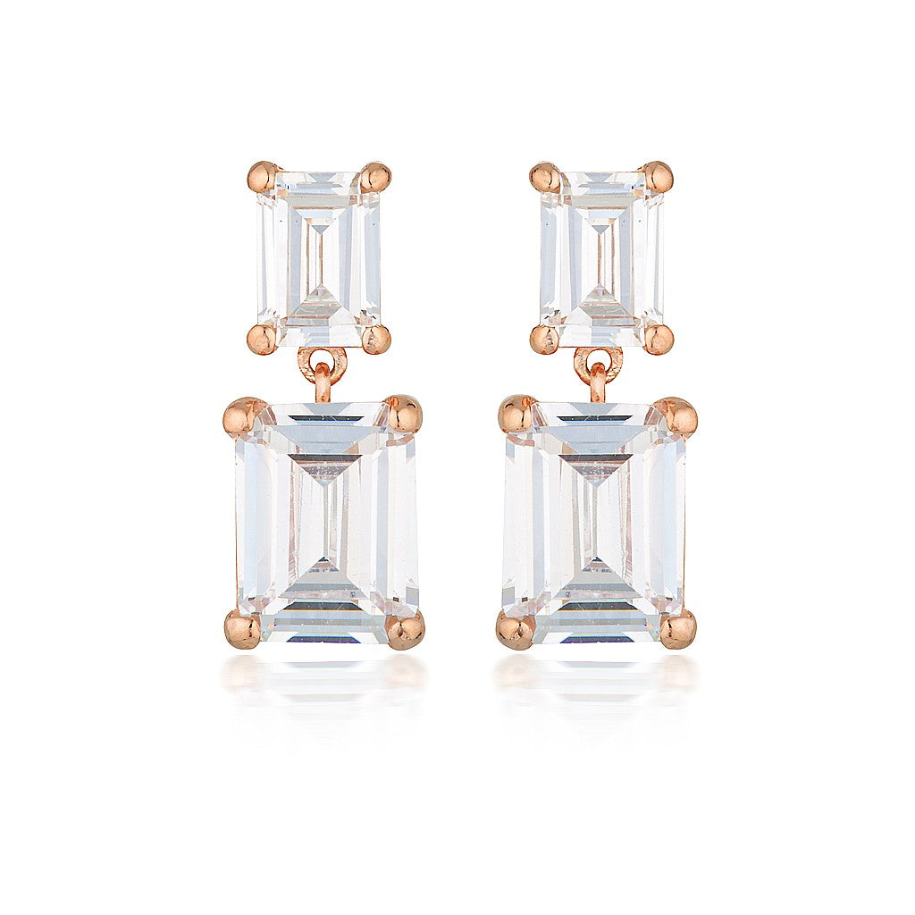 Rinna Rose Gold Baguette Drop