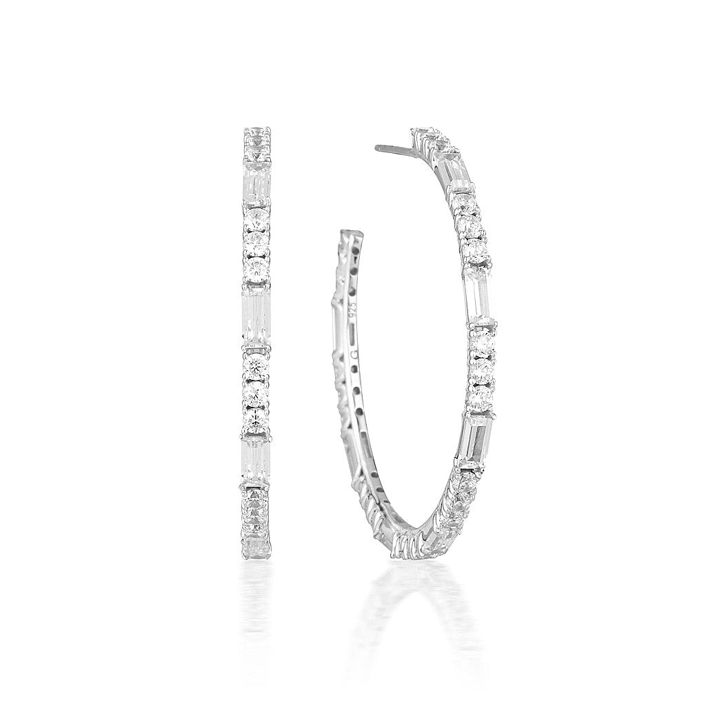 Irina Large Silver Hoop
