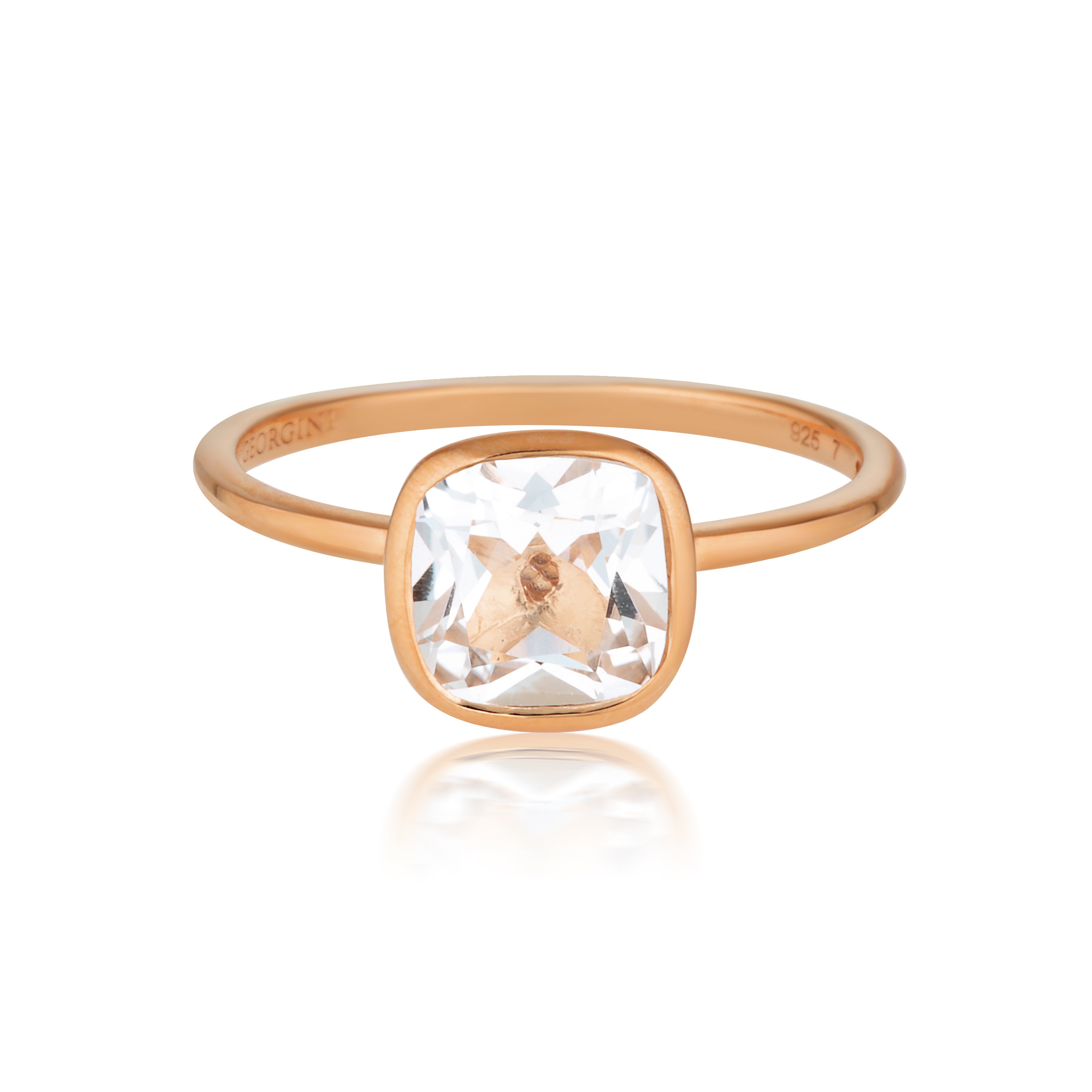 Doros White Topaz Rose Gold Ring
