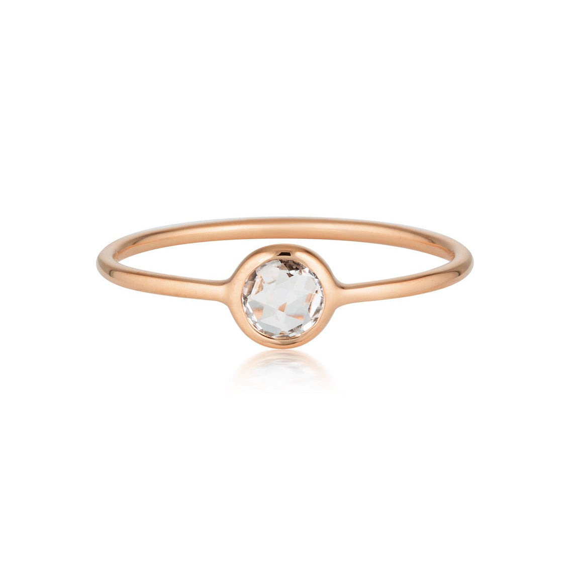 Eos White Topaz Rose Gold Ring - 9