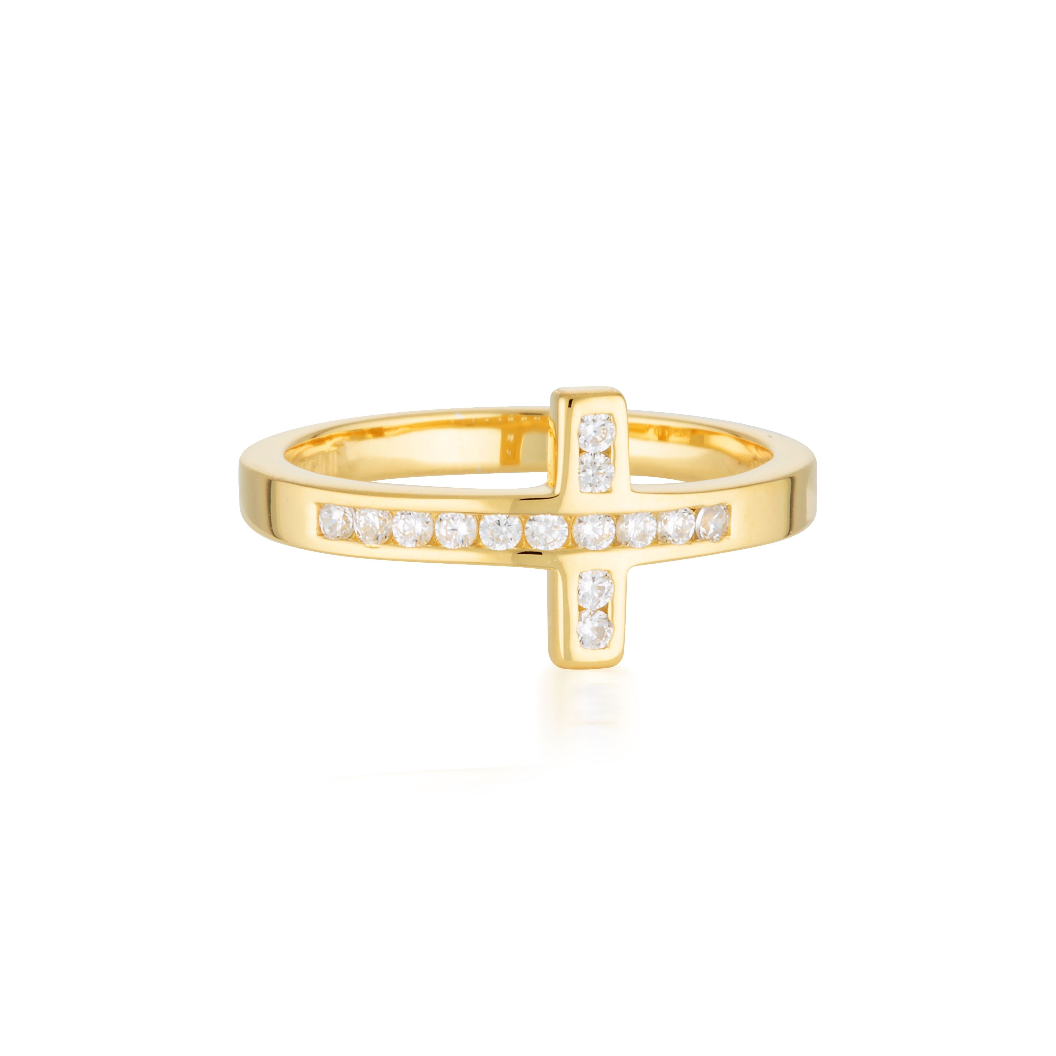 Spiritus Wrap Cross Ring Gold