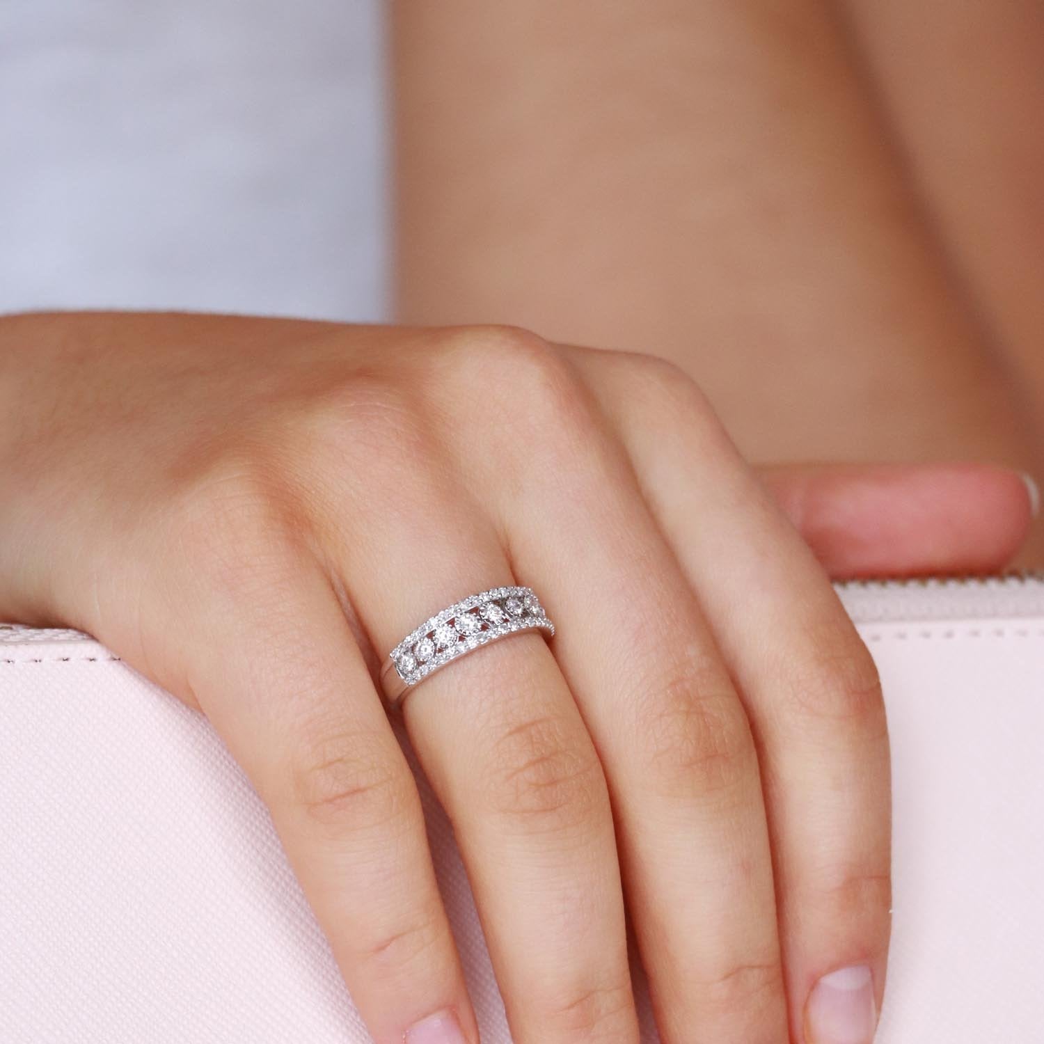 Ring with 0.50ct Diamonds in 9ct White Gold