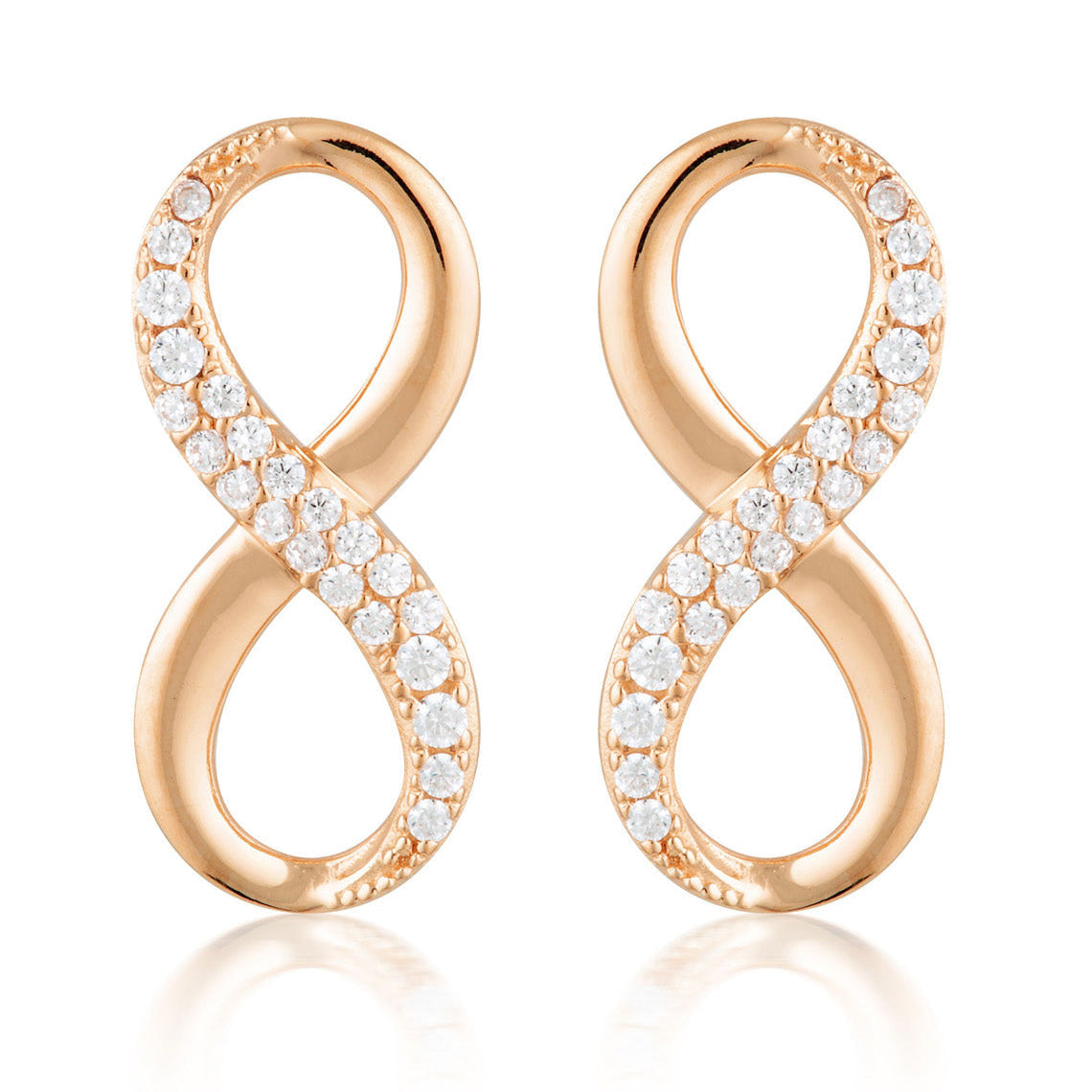 Forever Infinity Earrings- Rose Gold