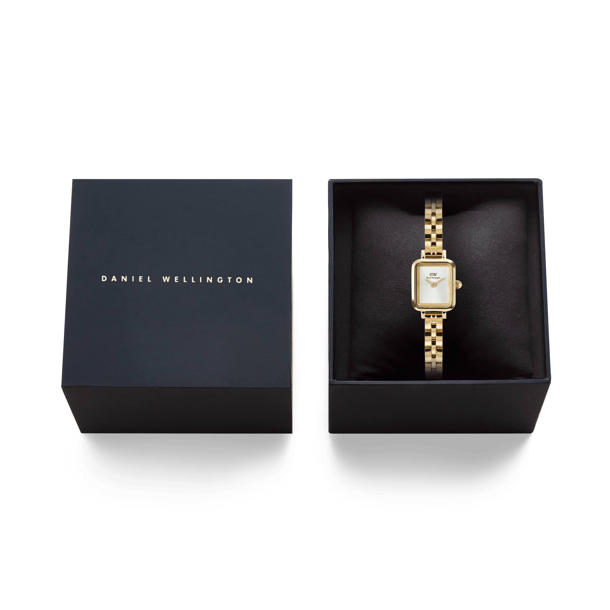 Daniel Wellington Quadro Mini Arch 3-link White Sunray Gold