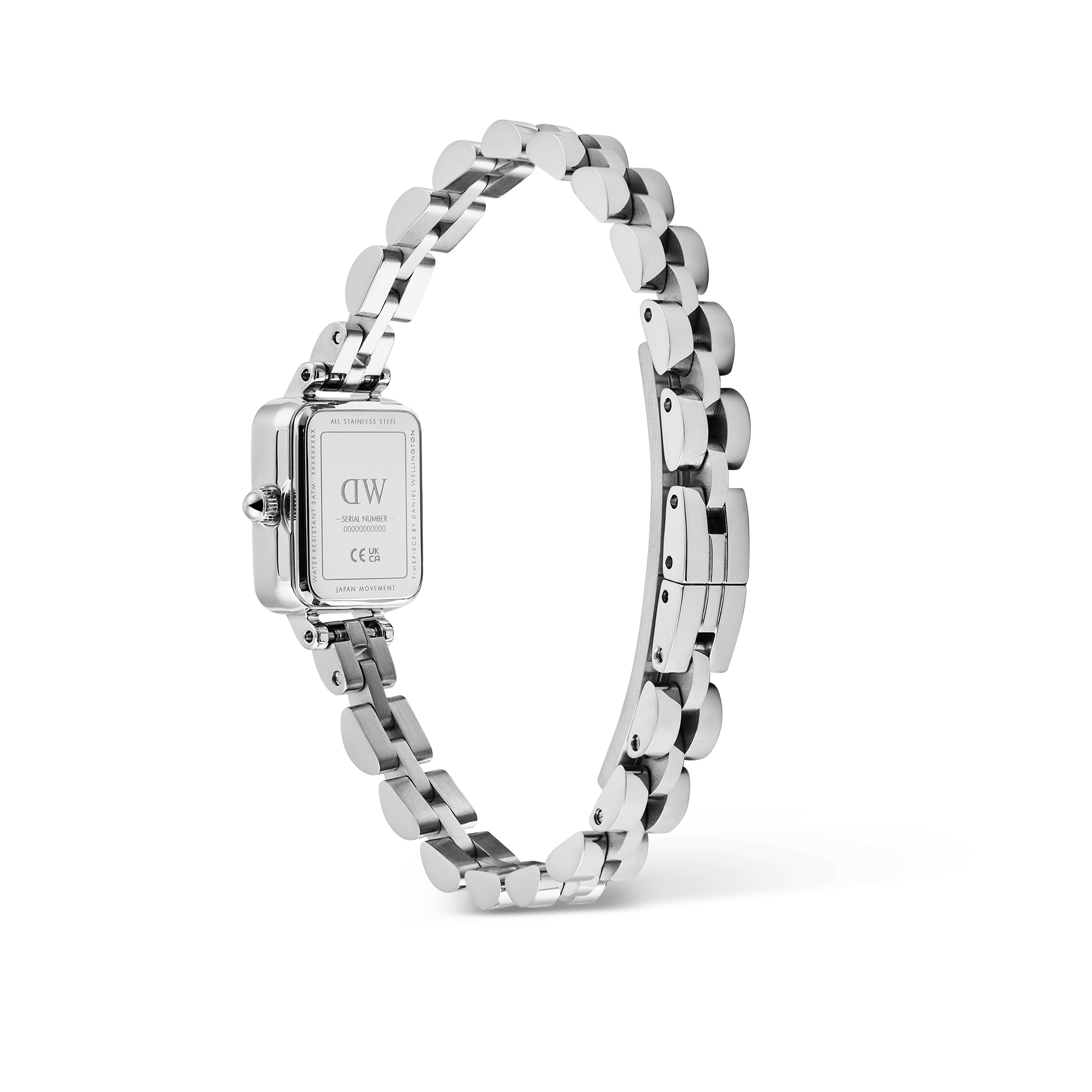 Daniel Wellington Quadro Mini Arch 3-link Onyx Sunray Silver