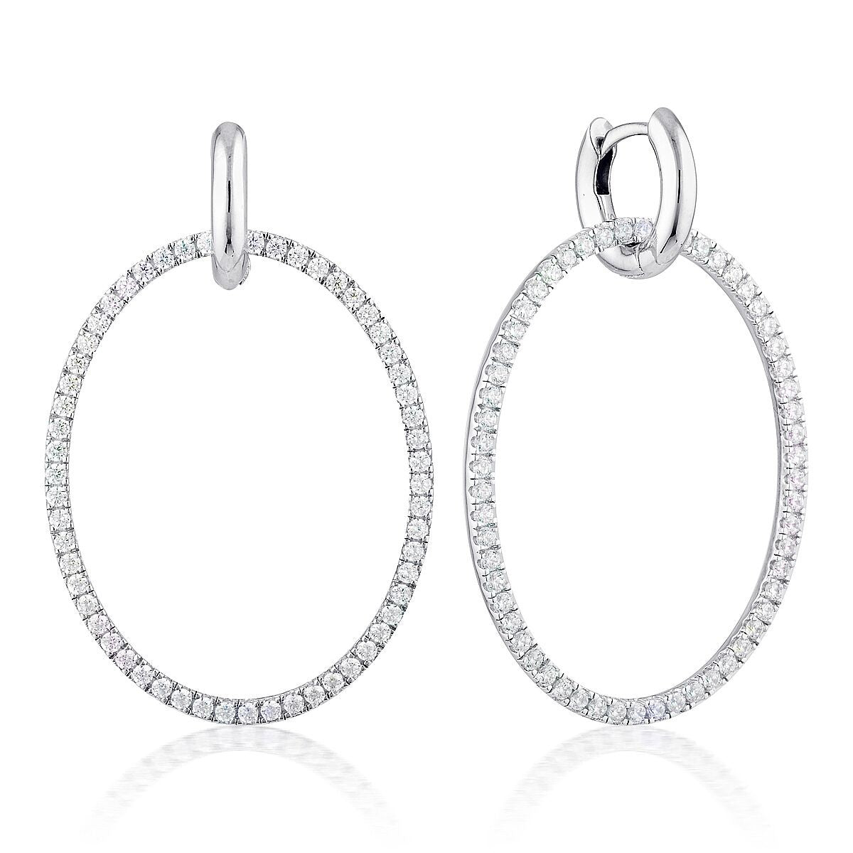 Julietta Oval Drop Earrings Silver
